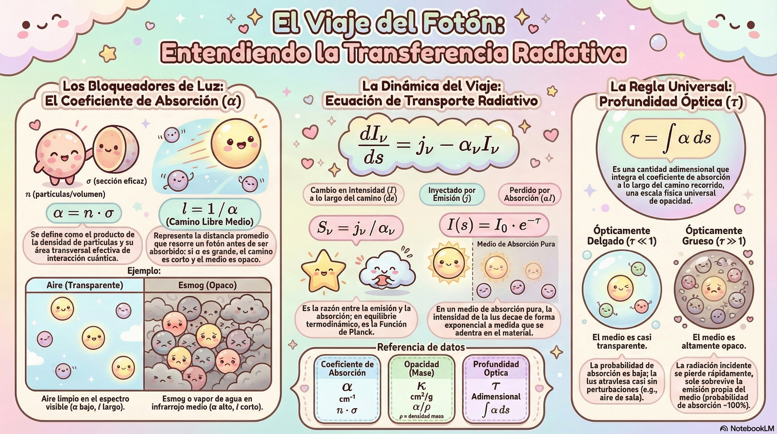 Transferencia radiativa: absorción y profundidad óptica · Astronomía General · Clase 7 · Lámina