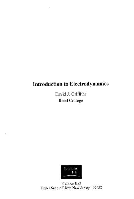 Portada de Introducción a la Electrodinámica
